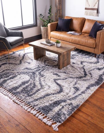 Gray Athena Shag Square Rug
