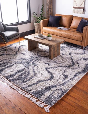Gray Athena Shag Square Rug