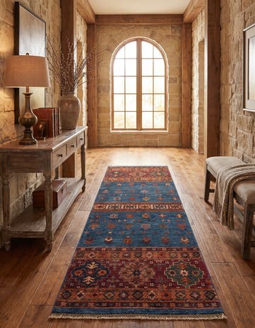 2' 4 x 6' 10 Hand Knotted Kazak Runner Rug