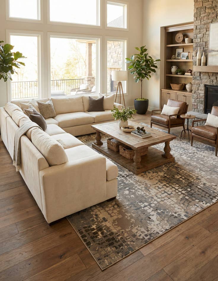 Detail image of 10' 6 x 16' 5  Washable Spectrum Rug