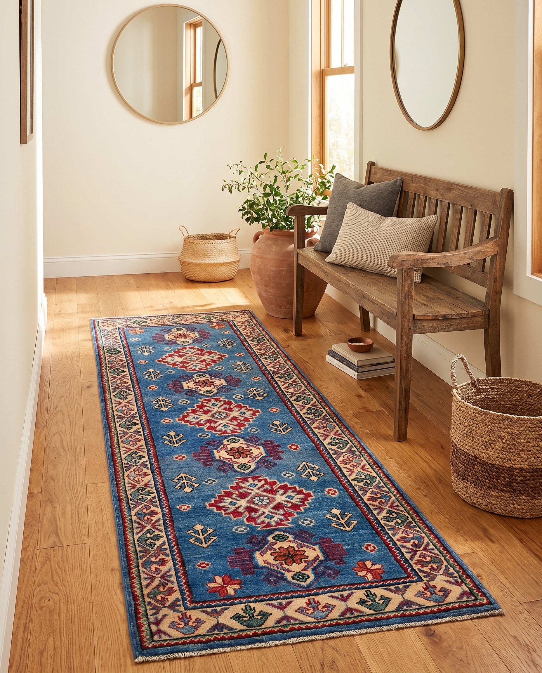 2' 2 x 5' 9 Hand Knotted Kazak Runner Rug