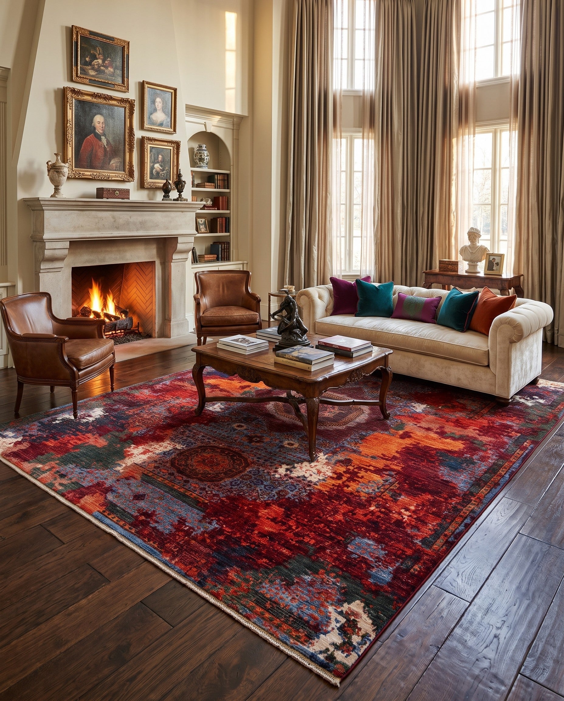 8' x 10' 4 Hand Knotted Mamluk Ziegler Rug