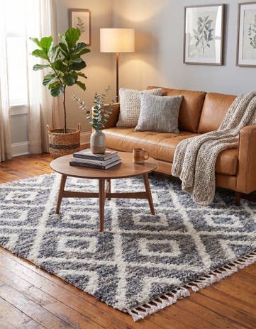 Gray Athena Shag Square Rug