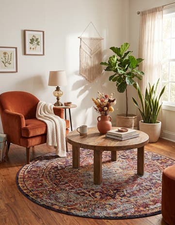 Rust Red Charlotte Round Rug