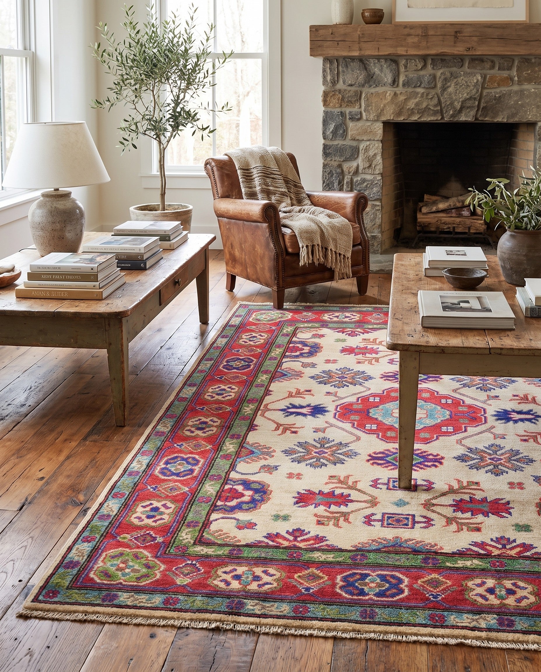 3' 10 x 5' 11 Hand Knotted Kazak Rug