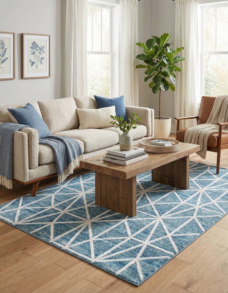 Detail image of 5' x 8' Lattice Trellis Rug