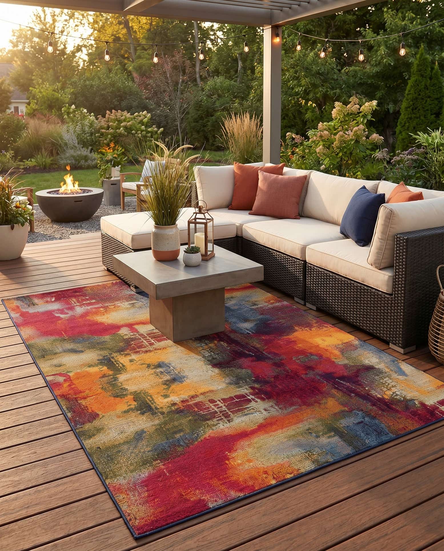 6' x 9' Easy-Clean Modern Indoor / Outdoor Rug