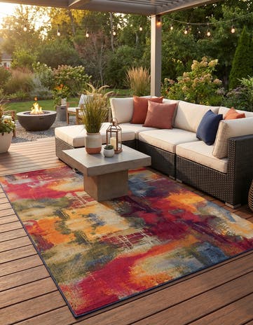 6' x 9' Easy-Clean Modern Indoor / Outdoor Rug