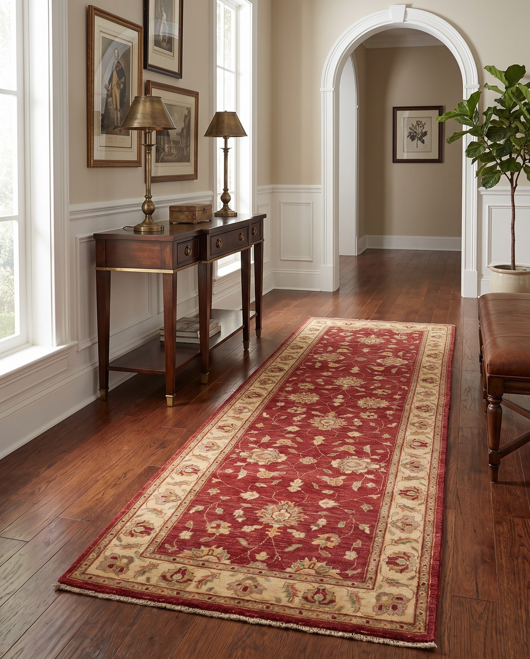 3' 3 x 9' 7 Hand Knotted Ziegler Runner Rug