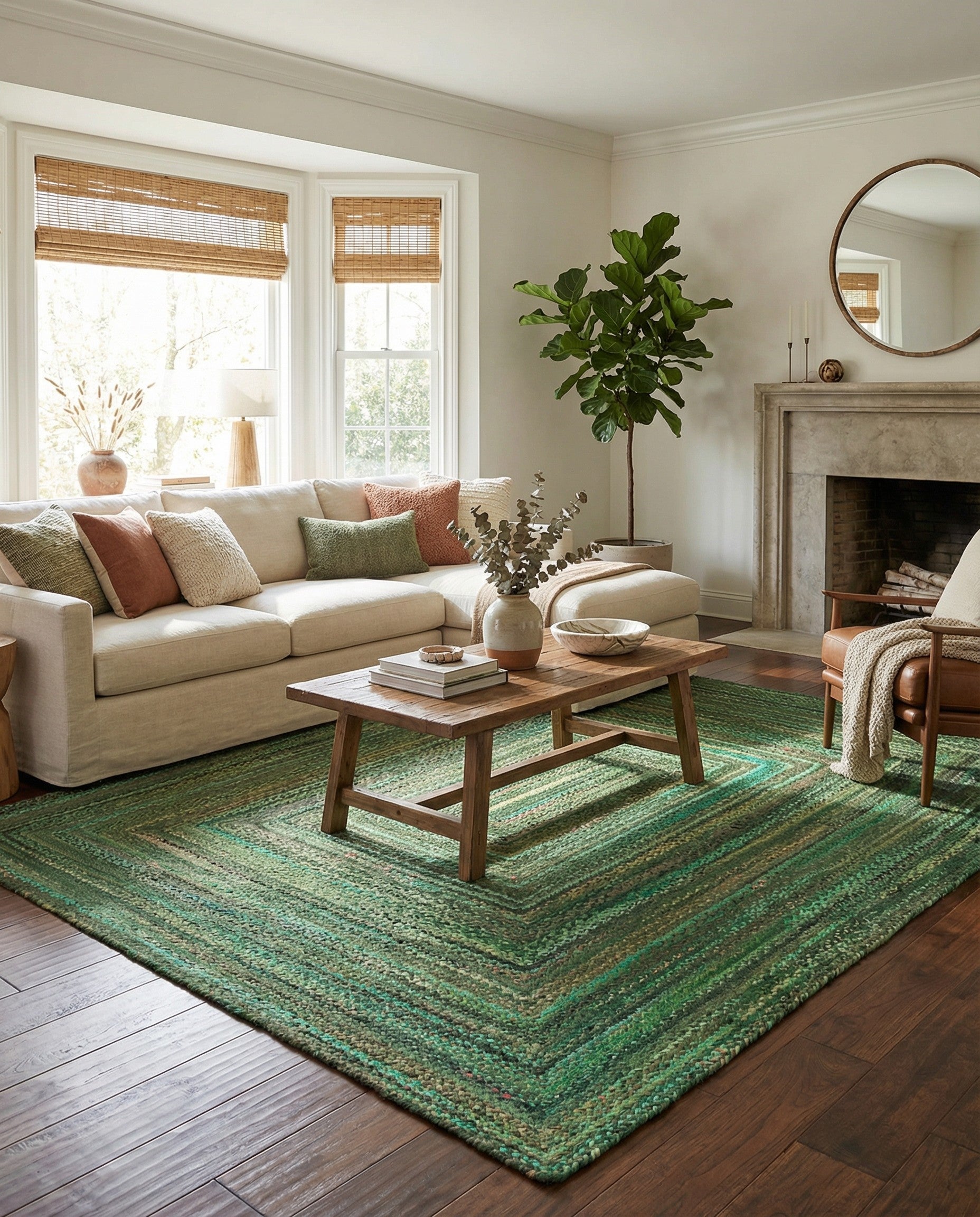 8' x 10' Handmade Braided Chindi Rug