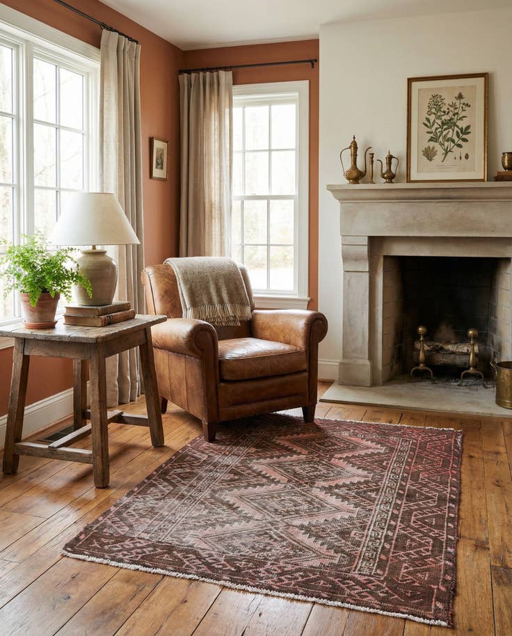 Detail image of 3' 3 x 4' 3 Hand Knotted Ultra Vintage Persian Wool Rug