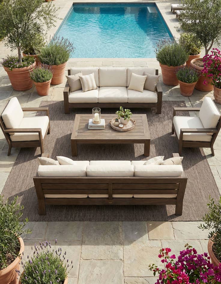 Detail image of 10' x 10'  Washable Solid Indoor / Outdoor Square Rug