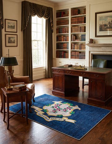 3' 3 x 5' 3 Connecticut The Flag Collection Rug