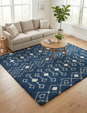 7' 10 x 7' 10 Moroccan Trellis Shag Square Rug
