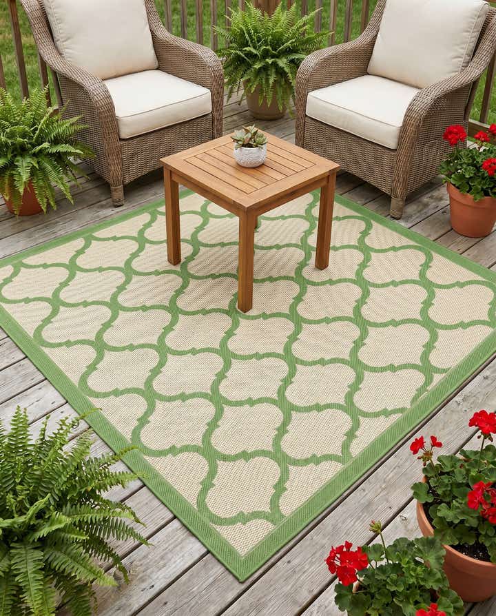 6' x 6' Easy-Clean Trellis Indoor / Outdoor Square Rug