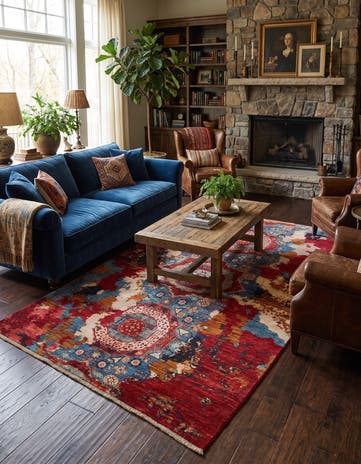 5' 8 x 8' 2 Hand Knotted Mamluk Ziegler Rug