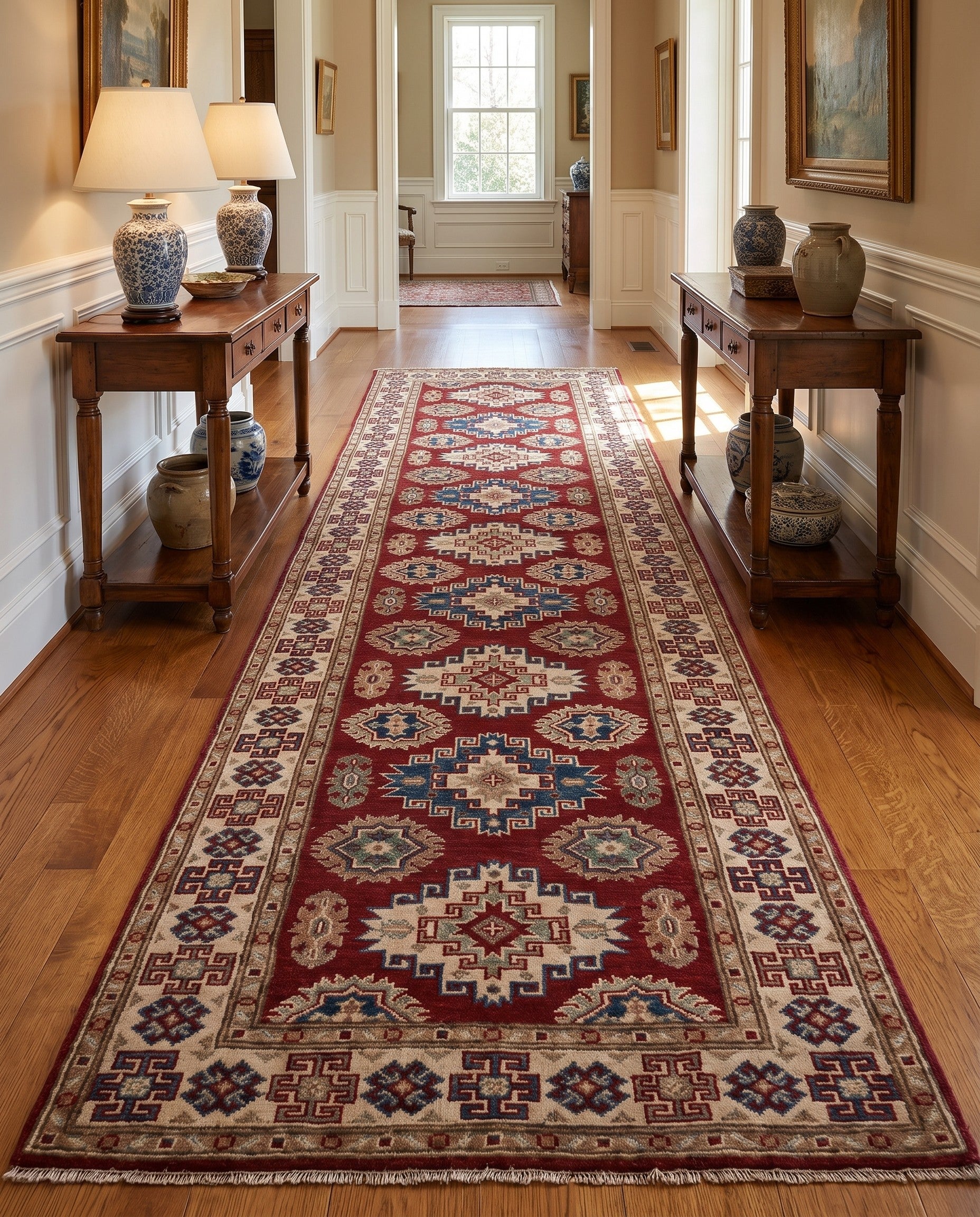 2' 11 x 9' 9 Hand Knotted Kazak Runner Rug