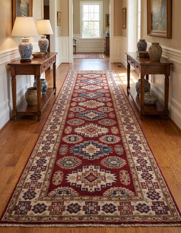 2' 11 x 9' 9 Hand Knotted Kazak Runner Rug