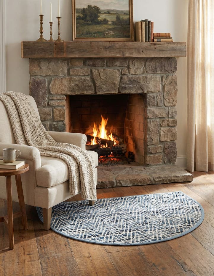 2' 2 x 3' 7 Hand Woven Chindi Chevron Hearth Rug