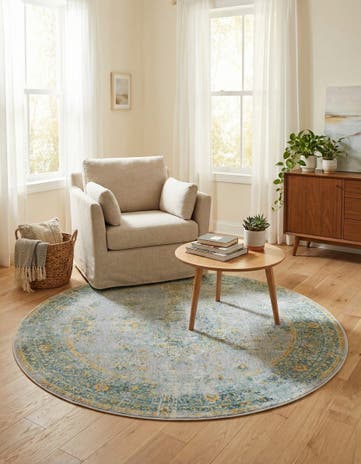 Gray Santiago Round Rug