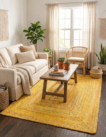 5' 1 x 8' Handmade Braided Chindi Rug