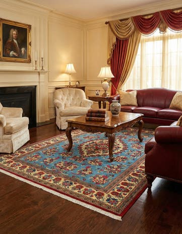 4' 9 x 6' 10 Hand Knotted Qom Persian Rug
