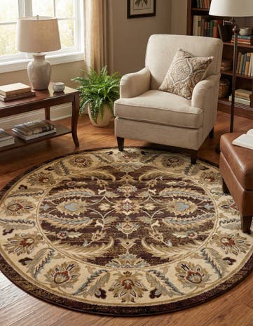 Brown Aditi Round Rug