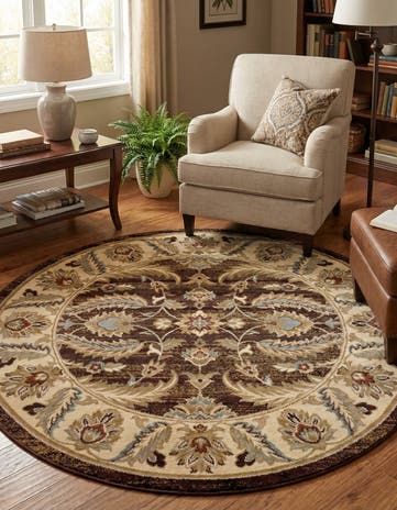 Brown Aditi Round Rug