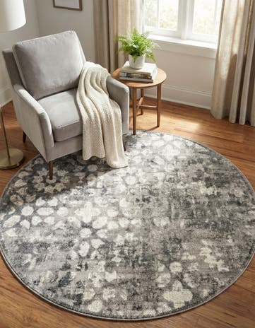 Dark Gray Monte Carlo Round Rug