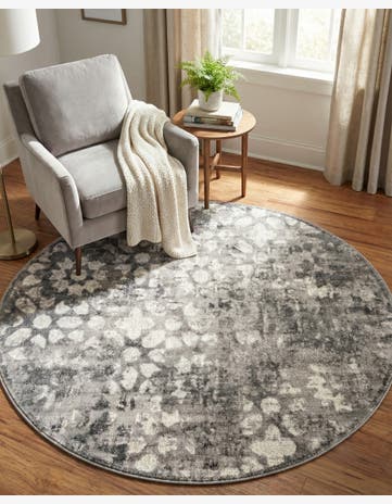 Dark Gray Monte Carlo Round Rug