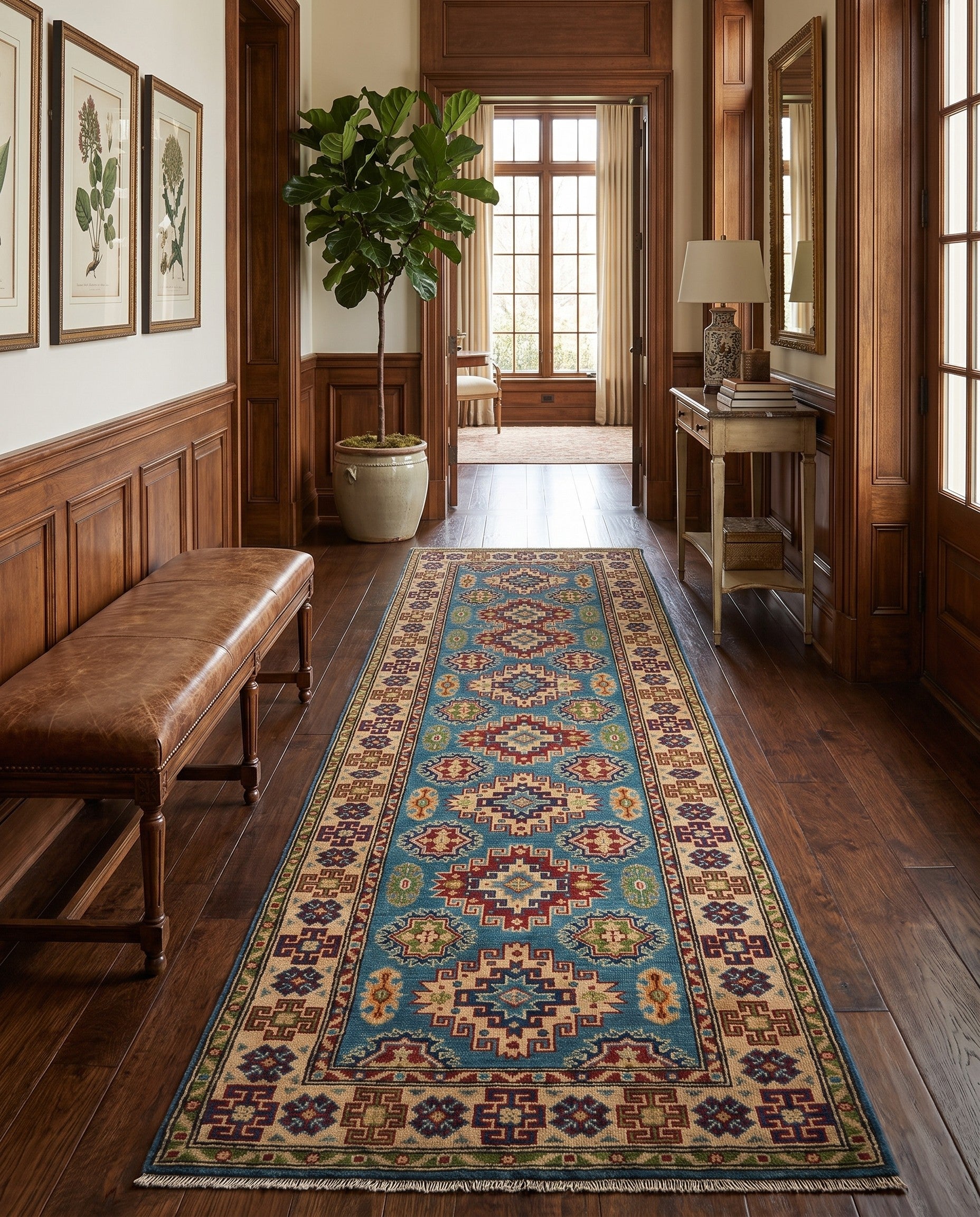2' 7 x 9' 10 Hand Knotted Kazak Runner Rug