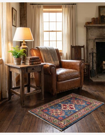 1' 11 x 2' 10 Hand Knotted Kazak Rug