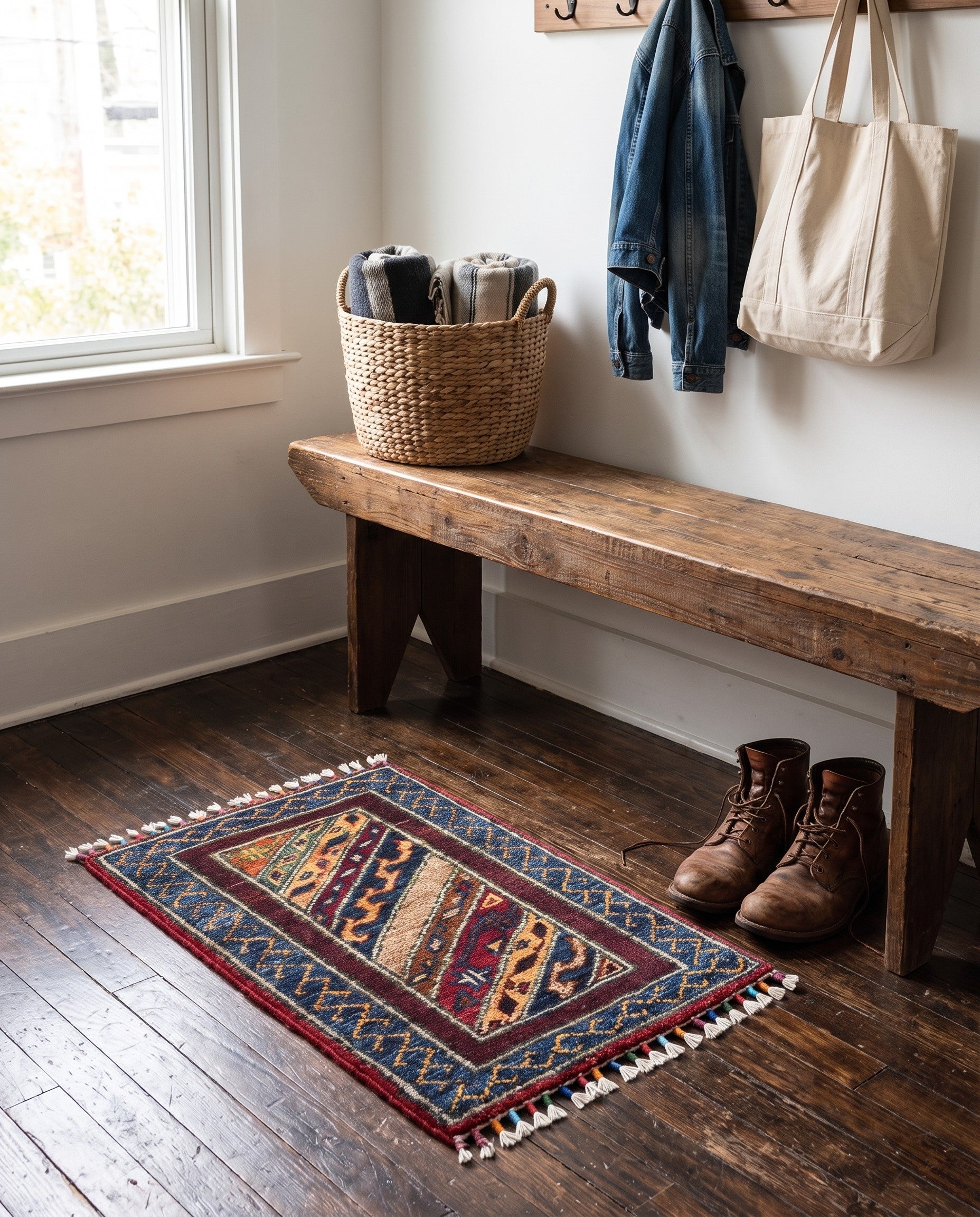 1' 4 x 2' Hand Knotted Ziegler Rug