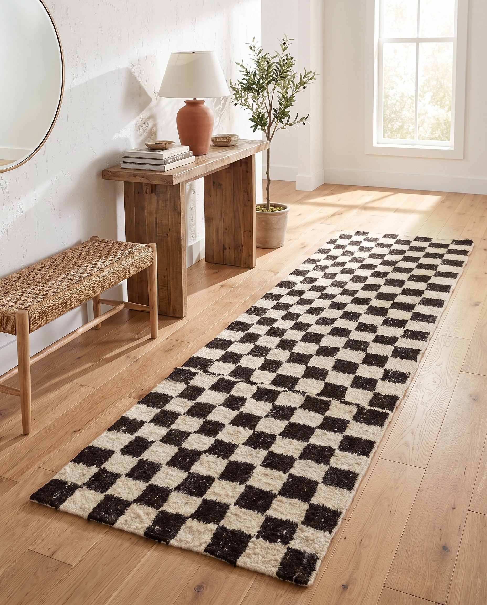 3' x 8' 2 Hand Knotted Moroccan Wool Runner Rug