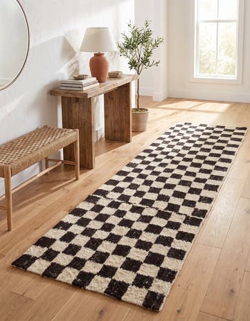 3' x 8' 2 Hand Knotted Moroccan Wool Runner Rug