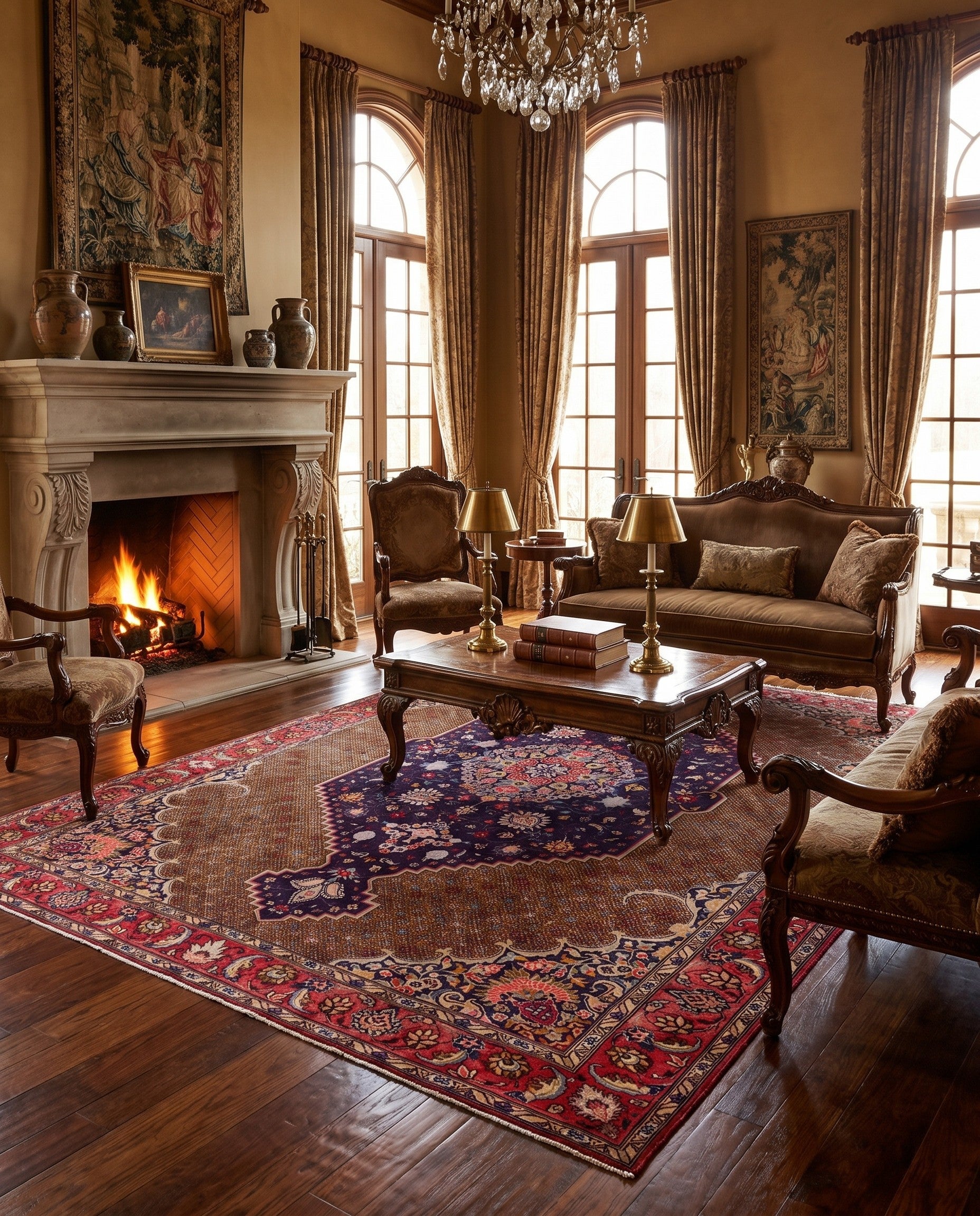 6' 8 x 9' 5 Tabriz Wool Rug