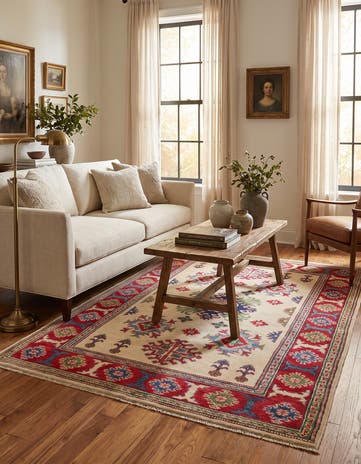 4' x 6' 4 Hand Knotted Kazak Rug