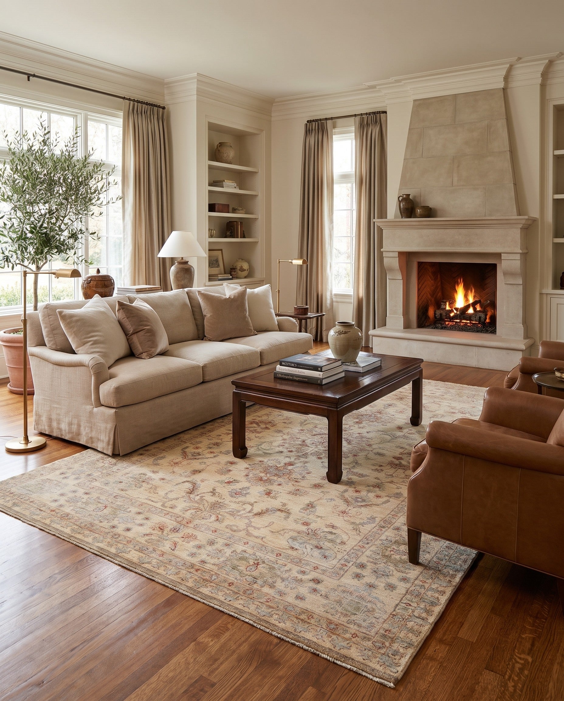 5' 7 x 8' Hand Knotted Ziegler Rug