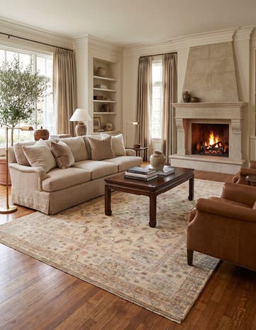 5' 7 x 8' Hand Knotted Ziegler Rug