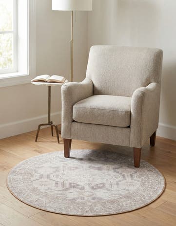 3' 6 x 3' 6 Washable Timeless Round Rug