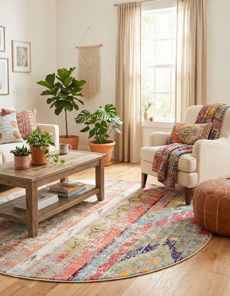 Detail image of 6' x 6' Washable Mesa Round Rug