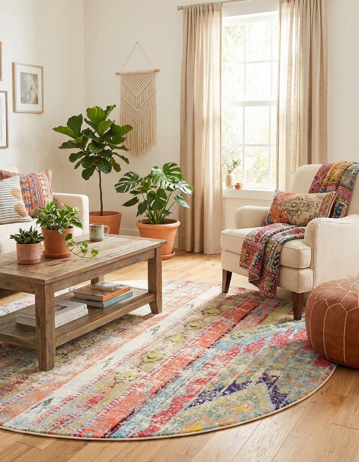 6' x 6' Washable Mesa Round Rug