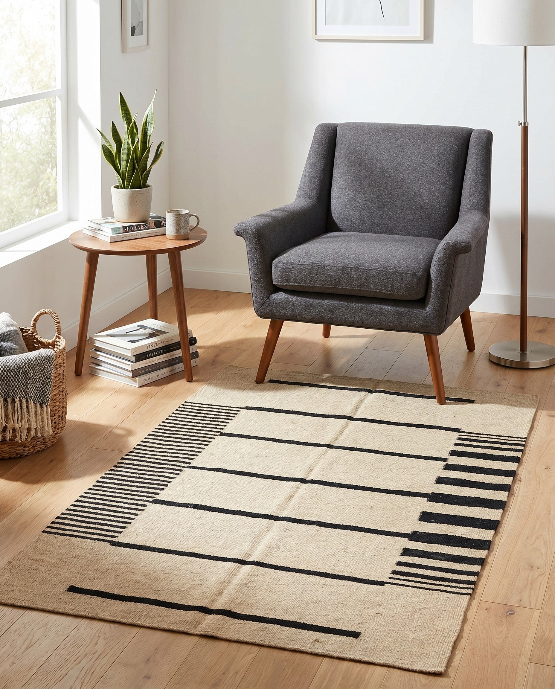 3' 5 x 5' Hand Woven Kilim Modern Wool Rug