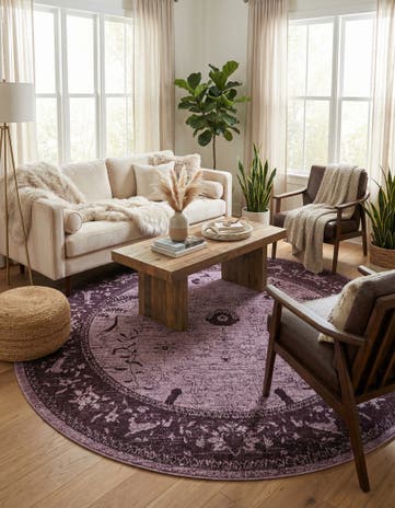 Purple Miranda Round Rug