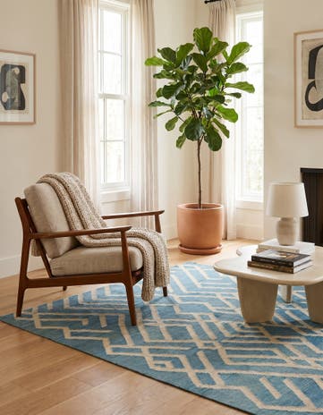 5' 3 x 6' 5 Hand Woven Kilim Modern Wool Square Rug