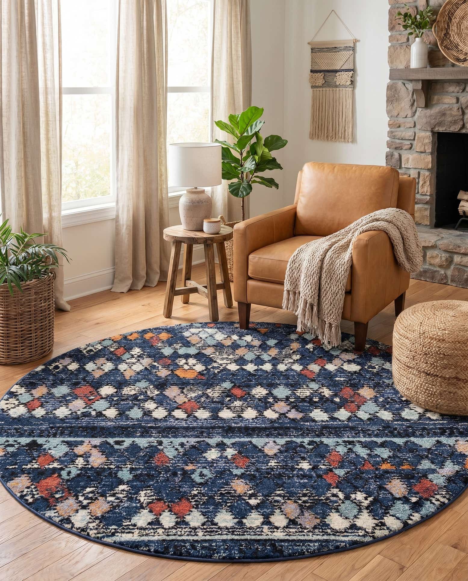 7' 10 x 7' 10 Morocco Round Rug