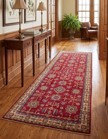 3' 11 x 10' Hand Knotted Kazak Runner Rug
