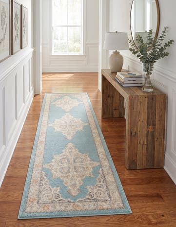 Aqua Blue Parker Runner Rug