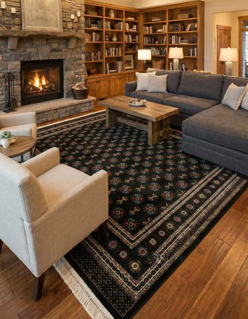 Dark Green Bokhara Rug