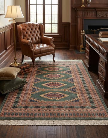 4' 2 x 5' 6 Hand Knotted Bokhara Oriental Rug